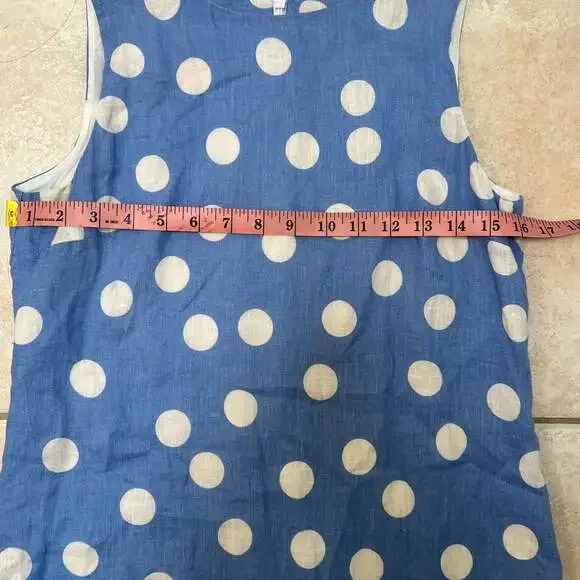 Island Company Women's Blue/white Dot Classic Shift Dress Sleeveless Size Small - Picture 9 of 10